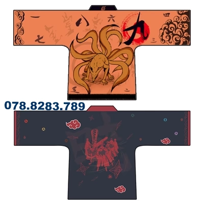 Naruto chính hãng chính hãng thiết bị ngoại vi Haori Naruto Cửu Vĩ tổ chức Akatsuki chống nắng quần áo đồ ngủ áo khoác anime Yukata