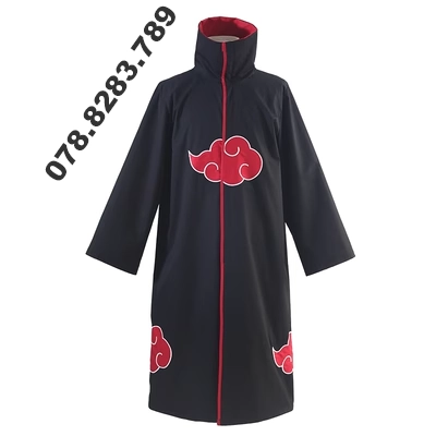Naruto chính hãng tổ chức Akatsuki quần áo Sasuke Itachi cos ngoại vi mây đỏ áo dây áo gió áo khoác áo choàng trang phục C