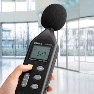 Deli decibel máy dò âm thanh máy đo tiếng ồn hộ gia đình đo âm lượng máy đo mức âm thanh đo tiếng ồn nhạc cụ may do tieng on