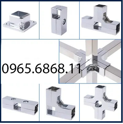 ốc bắn sắt Khớp nối khung sắt hộp ống nối inox 25x25 kẹp ống lắp ráp bàn ghế cố định nhiều hình dáng ốc bắt gỗ