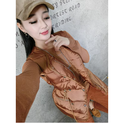 Áo vest đôi 2019 thu đông 2018 hoang dã mới của phụ nữ áo khoác cotton dây rút xuống áo vest cotton quần áo thủy triều - Áo vest áo khoác nữ trung niên