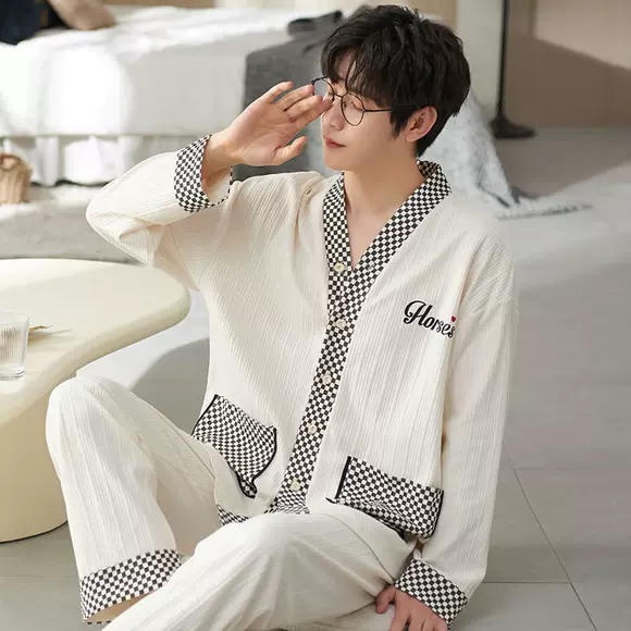 x mới đồ ngủ dài tay nữ ngọt ngào dễ thương tai gấu dày ấm áp phiên bản Hàn Quốc của bộ đồ phục vụ gia đình tươi mới kiểu đồ bộ vải thun bông