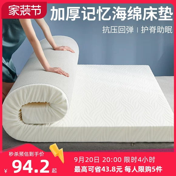 Flannel tấm nệm giường bằng vải nhíp đôi pad là 1,2 m 1,5 1,8m nệm bông trở lại dành cho người lớn nệm everon