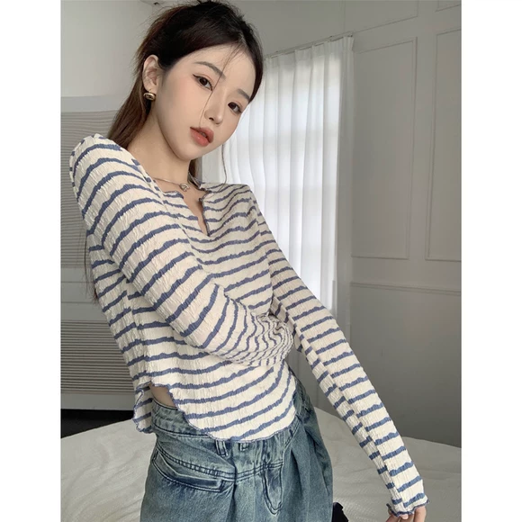 2018 mới dài phiên bản Hàn Quốc của áo len dài tay rộng một nửa cổ áo thời trang áo thun dệt kim chạm đáy áo nữ áo nữ đẹp