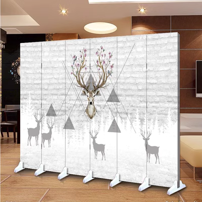 Màn hình trang trí vách ngăn phòng khách văn phòng khách sạn hiện đại tối giản gấp Châu Âu di động gấp màn hình vải gỗ