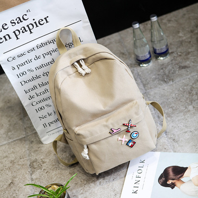 Mới của Hàn Quốc thời trang giản dị vai túi vải gai dây thêu thư du lịch ba lô sinh viên schoolbag