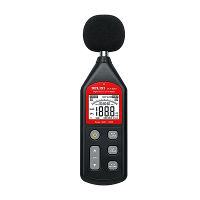Delixi máy đo tiếng ồn phát hiện âm lượng nhạc cụ decibel mét tiếng ồn kiểm tra mức độ âm thanh máy đo âm thanh hộ gia đình dụng cụ đo lường