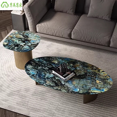 Tempered glass bàn cà phê hình chữ nhật căn hộ nhỏ phòng khách gỗ veneer đồ nội thất Trung Quốc bàn cà phê gỗ bàn uống nước phòng khách