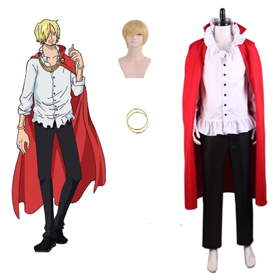 Tùy Chỉnh 
            Một Mảnh Sanji/Sanji Áo Choàng Đỏ Hoạt Hình Cosplay Quần Áo Nam Tùy Chỉnh/Bộ Tóc Giả Mua Riêng