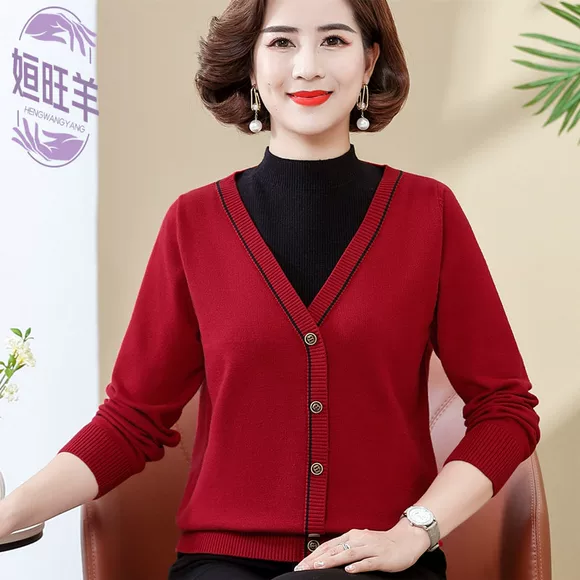 Các mẫu mùa xuân và mùa thu Quần tây nữ trung niên và quần jeans ống đứng của phụ nữ trung niên áo khoác cho người lớn tuổi