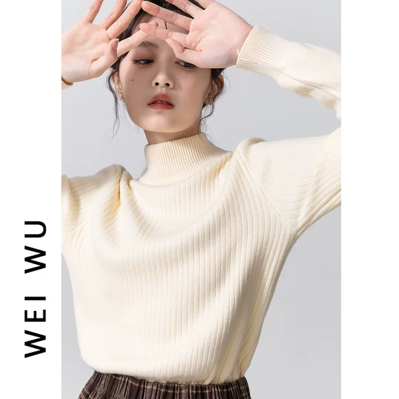 Nhà quần áo Handu 2019 mùa thu mới dành cho nữ phiên bản Hàn Quốc của áo len liền thân màu trơn áo len lỏng lẻo JM9930 - Vòng cổ áo len áo len nữ cao tuổi