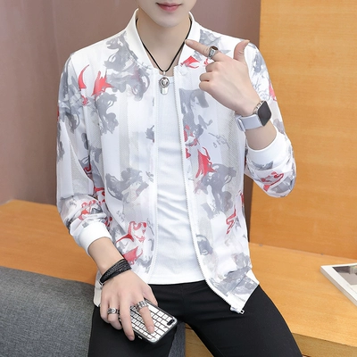 Áo khoác nam Hàn Quốc phiên bản của xu hướng của Slim đẹp trai mùa hè của nam giới quần áo kem chống nắng quần áo 2018 mùa xuân và mùa thu mới áo khoác giản dị áo khoác vest