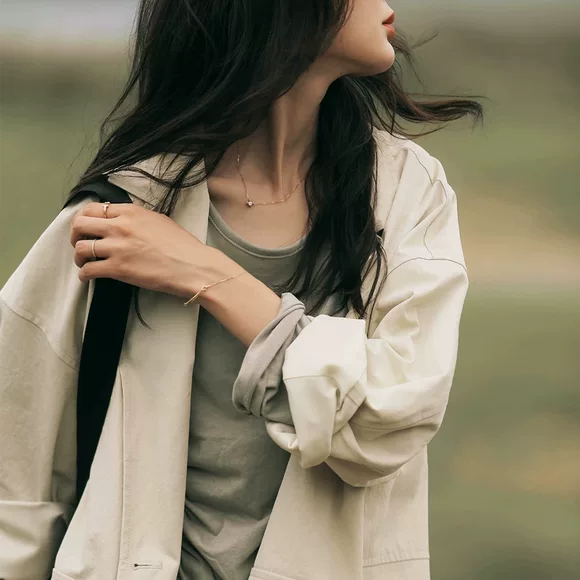 Mùa thu và mùa đông mới béo mm cộng với phân bón XL giảm béo cho nữ 200 kg Phiên bản Hàn Quốc của chiếc áo gió nữ tự trồng dài - Trench Coat