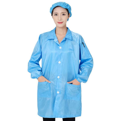 Áo khoác chống bụi, quần áo chống tĩnh điện, quần áo dài làm việc nhà máy điện tử, xưởng thực phẩm xanh trắng quần áo chống bụi sạch cho nam và nữ