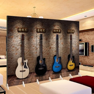 Âm nhạc retro châu Âu guitar nền tường phân vùng màn hình thời trang phòng khách hiên Nhạc cụ video YY neo phòng