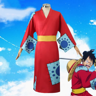Anime Nhật Bản cos kimono One Piece Wano Quốc Luffy trang phục hóa trang Bộ vai trò chơi phù hợp với Cosplay