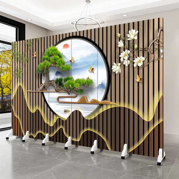 Màn hình Zen mới của Trung Quốc Phòng khách Văn phòng Phòng trà Clubhouse Phân vùng Đơn giản Hiện đại Freehand Cảnh sàn gỗ - Màn hình / Cửa sổ