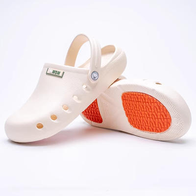 Giày Croc mùa hè mềm mại dành cho bác sĩ và y tá nam nữ đế phẳng chống trượt màu trơn kích thước lớn dép mềm mại và thoải mái