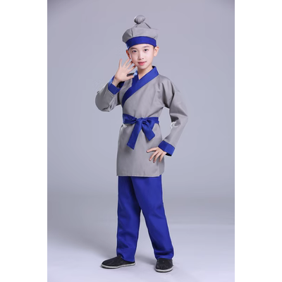 Trang phục cổ xưa Hanfu phù hợp với trẻ em cửa hàng bồi bàn quần áo dân làng trang phục biểu diễn nam và nữ Trang phục biểu diễn của người cổ đại