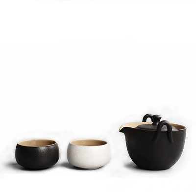 Zen gió đen tráng men đá cốc Một nồi hai cốc văn phòng du lịch cá nhân Kung Fu bộ trà tách trà tách trà cung cấp đặc biệt ấm pha trà