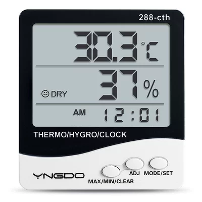 Máy đo nhiệt độ và độ ẩm công nghiệp phòng thí nghiệm nhiệt kế điện tử chính xác chăn nuôi nhà kính hiển thị bàn đặc biệt trong nhà hộ gia đình