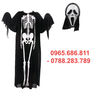 vô diện halloween Trang phục hóa trang Halloween trẻ em kinh dị zombie ma cà rồng COS phù hợp với cậu bé trưởng thành bộ xương đồng hồ ma quần áo cha mẹ-con trang phục google halloween