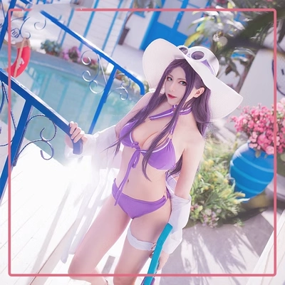 Noki LOL Liên Minh Huyền Thoại Nữ Cảnh Sát Tiệc Bể Bơi Cos Caitlin Đồ Bơi Trang Phục Hóa Trang cosplay diana