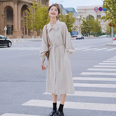 Quần áo Handu 2019 mùa thu mới của phụ nữ Hàn Quốc khí chất eo cao váy khảm váy NA12220 - váy đầm