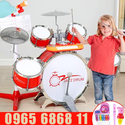 Bộ trống đồ chơi cho bé trai bé gái tập đánh nhạc cụ từ 1 đến 6 tuổi đồ chơi âm nhạc trẻ em mầm non