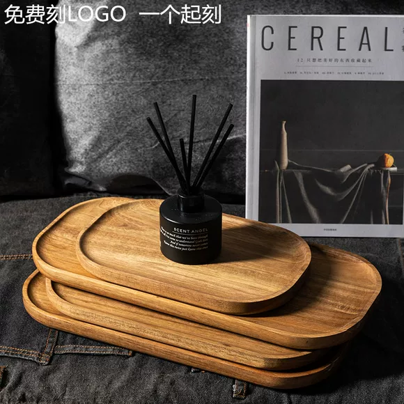 Tấm gỗ sáng tạo cá nhân tấm ăn nhẹ Nhật Bản hình chữ nhật nướng khay gỗ elm tấm bánh trái cây - Tấm khay gỗ decor