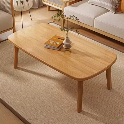 Tempered glass bàn cà phê hình chữ nhật căn hộ nhỏ veneer đồ nội thất phòng khách gỗ rắn hiện đại Của Trung Quốc bàn cà phê bằng gỗ