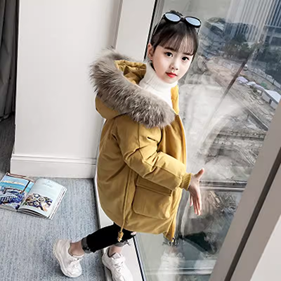 Dongdaemun xuống áo khoác nữ chống mùa 2018 mới của Hàn Quốc phiên bản của cổ áo lông thú lớn phần dài dài đầu gối dày đặc biệt giải phóng mặt bằng