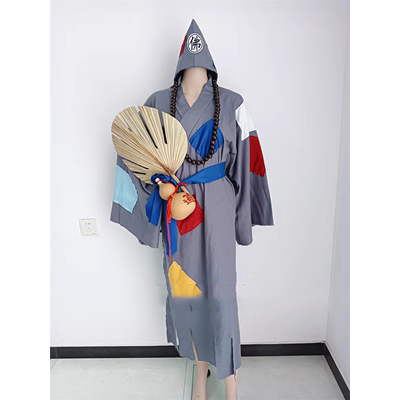 trang phục ăn xin Jigong, áo choàng, áo khoác, cotton và vải lanh thoáng khí Douyin biểu diễn sân khấu