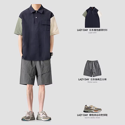 Jeep Shield Summer Men Áo thun ngắn tay nam Mới Lapel Stripe Nửa tay áo Loose Top T-shirt Paul - Polo áo polo đẹp