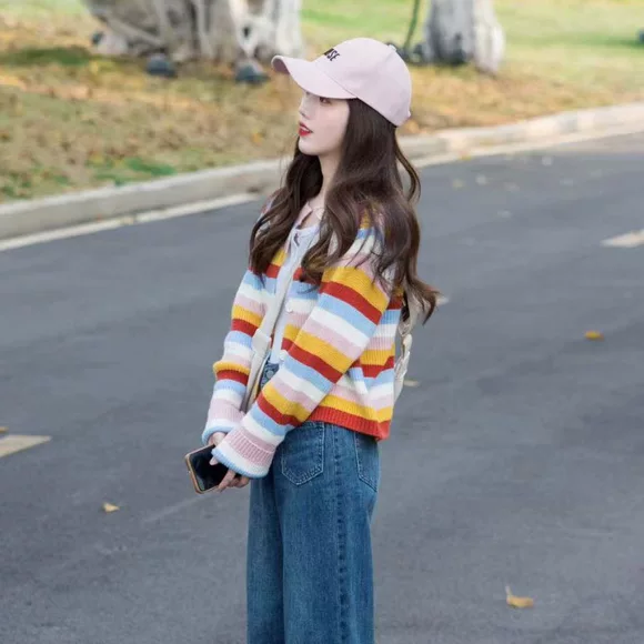 2018 mùa thu mới hoang dã dây rút cổ chữ V áo len ngắn học sinh nữ áo len dài tay mỏng mỏng áo ghi lê len cho nữ