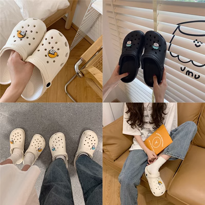 Crocs giày dành cho nam giới và phụ nữ trượt mùa hè y tá thời trang tiện nghi của nhà trượt cặp đôi dễ thương dép phẳng ins