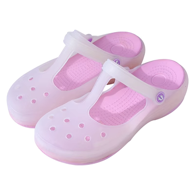 Giày Croc Nữ Chống Trơn Trượt Đế Dày Bao Đầu Dép Đi Biển Đi Biển Dép In Hình Y Tá Jelly Giày dép bệnh viện phòng khám