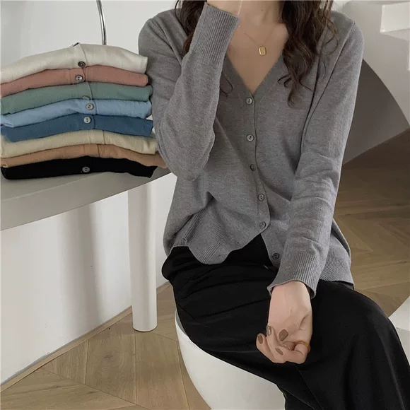 Áo len cổ cao bán tinh khiết áo len cashmere nữ ngắn áo len mỏng phần mỏng áo len mỏng màu cơ bản mùa thu và phong cách mới áo len cổ lọ form rộng