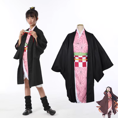 kimetsu no yaiba zenitsu cosplay Demon Slayer: Kimetsu no Yaiba cos quần áo trẻ em Kamado Tanjiro Yadouzi vợ tôi Zenitsu Butterfly Ninja cosplay quần áo cosplay enmu