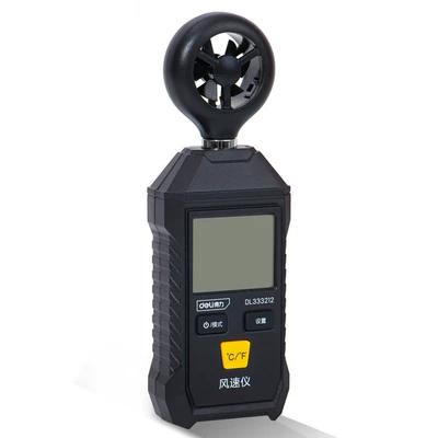 Deli máy đo gió cầm tay có độ chính xác cao dụng cụ đo tốc độ gió màn hình hiển thị kỹ thuật số thể tích không khí nhiệt độ gió máy đo gió DL333212