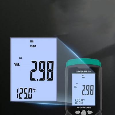 Máy đo gió rừng xanh dụng cụ đo tốc độ gió có độ chính xác cao máy đo gió máy đo gió cầm tay kiểm tra nhiệt độ gió và thể tích không khí thiết bị đo lưu lượng gió