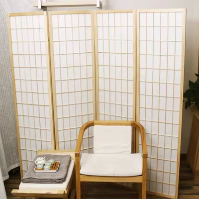 Lưới gỗ xúc xắc rắn phong cách Nhật Bản gấp vách ngăn màn hình đơn giản hiện đại tối giản phòng khách gấp màn hình phòng ngủ