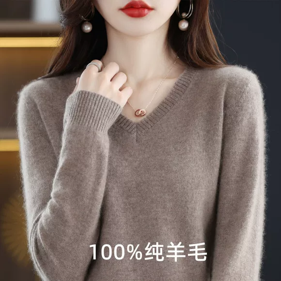 Mùa xuân 2019 mới sọc kẻ sọc len đan áo len phiên bản Hàn Quốc của chiếc áo len bỏ túi gió trường đại học nữ - Áo len cổ chữ V áo cổ lọ