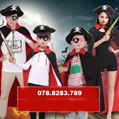 Halloween trẻ em trang phục người lớn cướp biển áo choàng phù thủy tử áo choàng ma cà rồng cosplay hóa trang