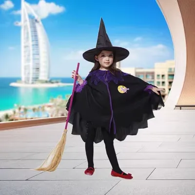 sát nhân halloween Halloween Trẻ Em Trang Phục Bé Gái Phù Thủy Áo Choàng Trang Phục Hóa Trang Phù Thủy Nhỏ Phù Thủy Trang Phục Dự Tiệc gg halloween 2022