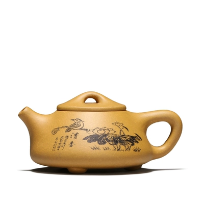 Ấm trà Yi Bộ phận quặng thô nguyên chất nồi nhỏ (120.160 ml) ấm trà cát tím - Trà sứ bộ ấm pha trà hoa cúc