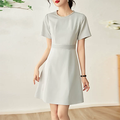 Mùa thu Hàn Quốc khí chất rắn nửa cao cổ áo dài tay đan váy nữ dài phần xẻ váy mỏng