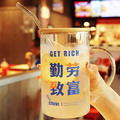Nhà máy trực tiếp vận chuyển văn phòng cốc gốm sáng tạo thời trang vuông với bìa gương cốc quà tặng bình giữ nhiệt thủy tinh