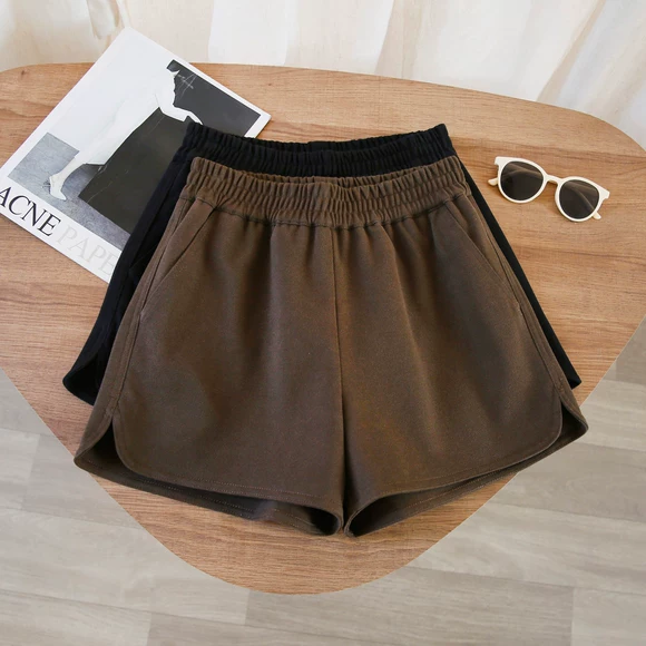 Mùa đông cỡ lớn chất béo mm cao eo quần short phụ nữ mặc mùa thu hoang dã và mô hình mùa đông lỏng lẻo mùa đông dày trung niên phụ nữ quần quần sooc đẹp cho người béo