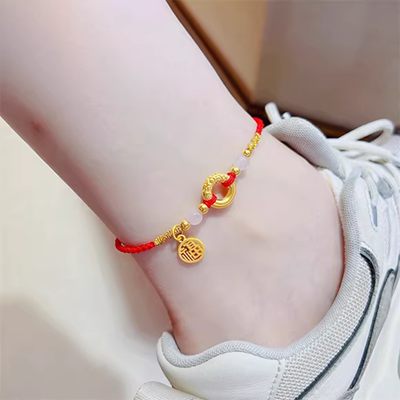 Phiên bản Hàn Quốc của gió quốc gia ngọt ngào chuông retro vòng chân nữ nhỏ tươi hoang dã 12 chòm sao bạn gái sinh viên đơn giản vòng chân titin ko gỉ